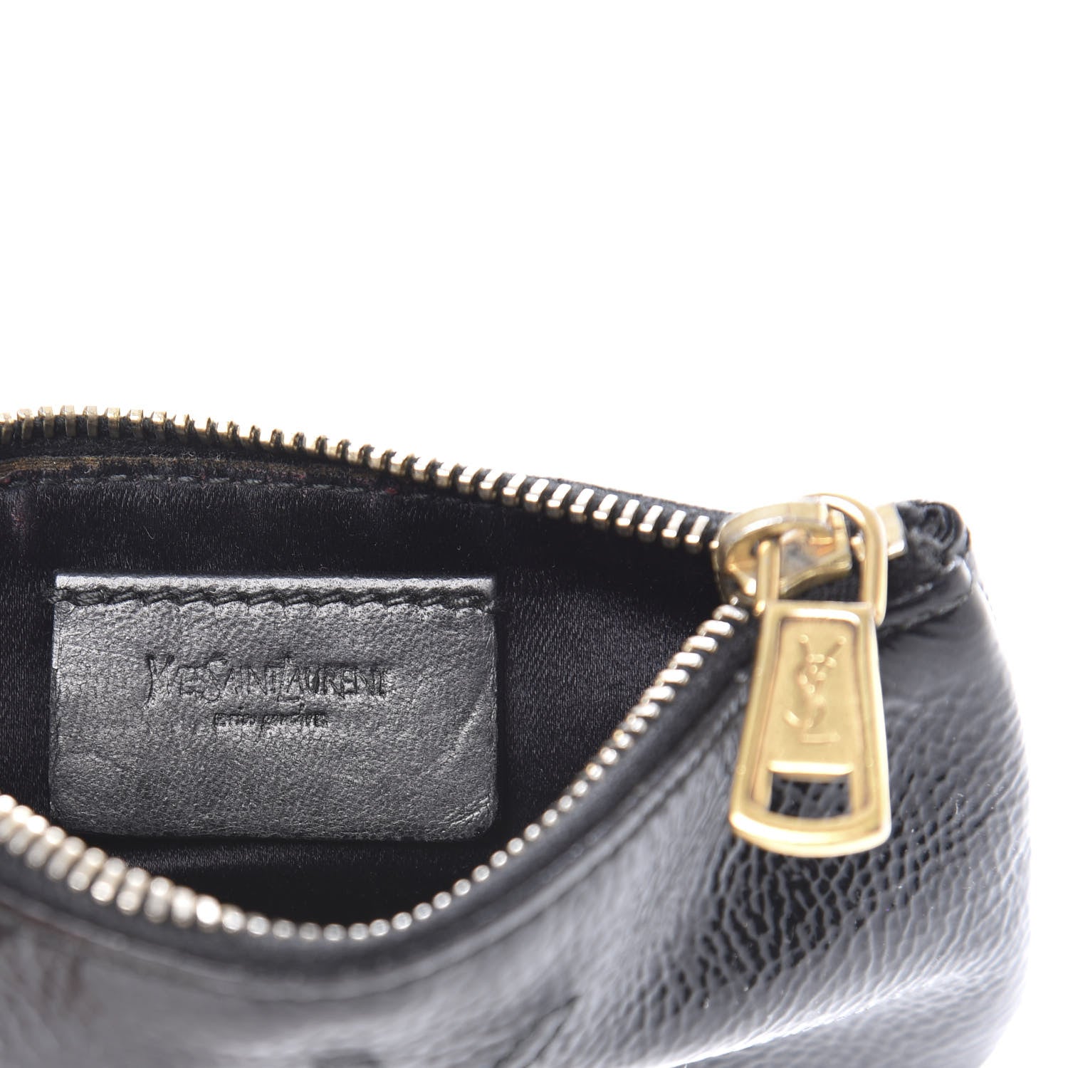 Saint Laurent Textured Patent Monogram Pouch Black 9 of 10