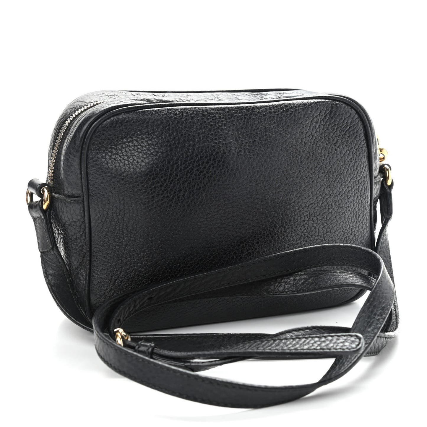 Pebbled Calfskin Small Soho Disco Bag Black
