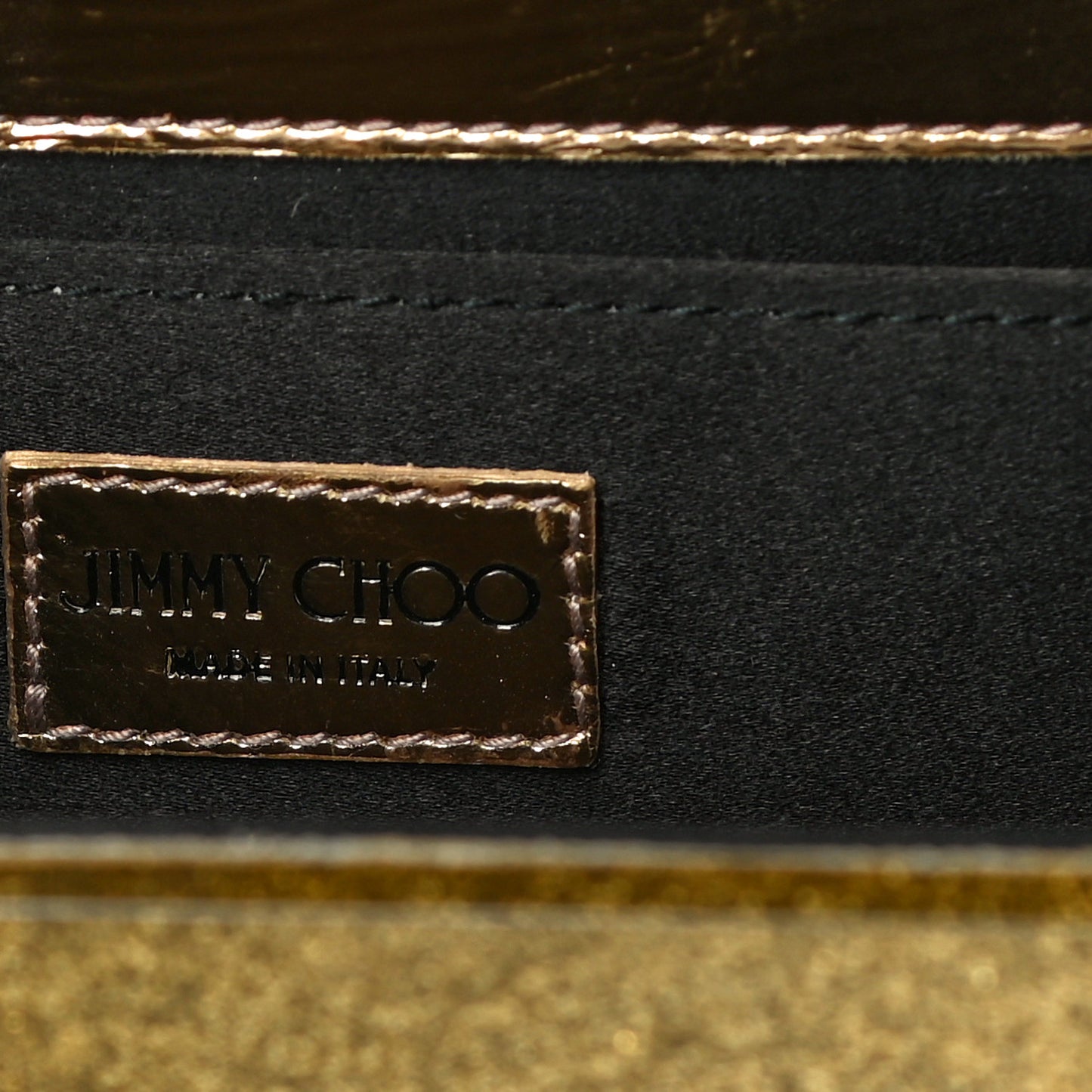 Acrylic Glitter I Want Choo Candy Clutch Gold