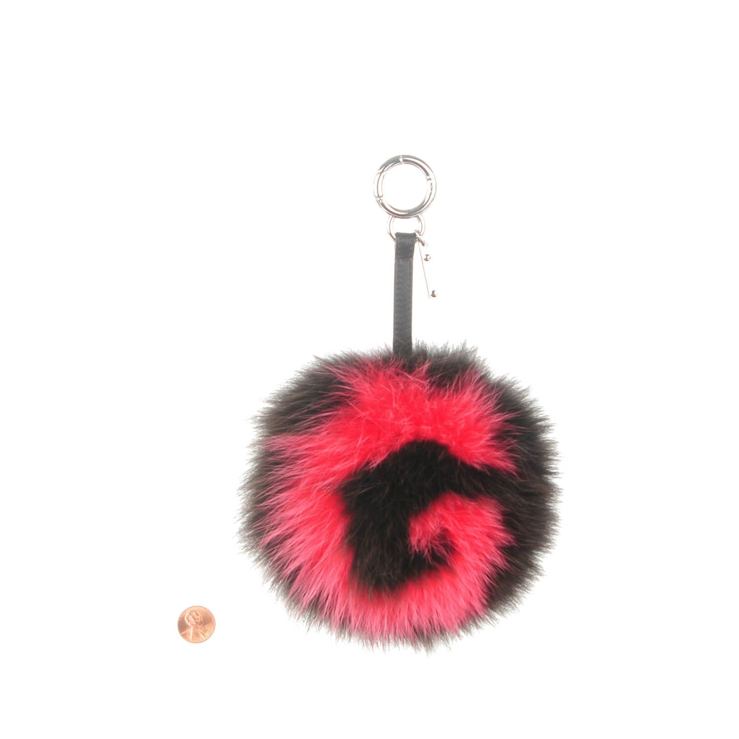 Fendi Fox Fur Shiny Nappa Bi-Color G ABCharm Bag Charm Moro Rosso Chiaro 2 of 4