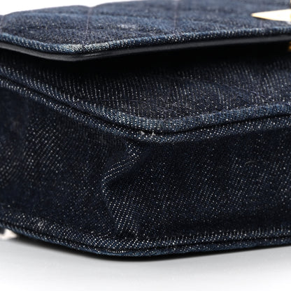 Chanel Denim Quilted Reissue Wallet On Chain WOC Blue 10 of 17