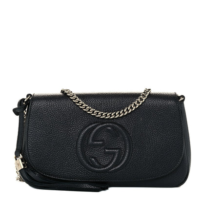 Gucci Pebbled Calfskin Medium Soho Flap Crossbody Black 1 of 11
