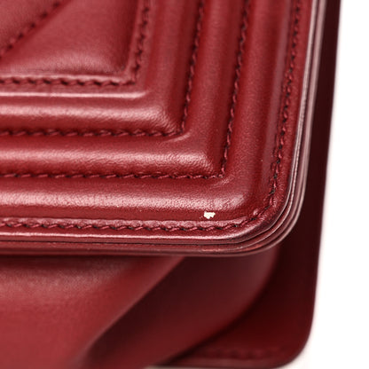 Chanel Calfskin Chevron Quilted Medium Boy Flap Burgundy 11 of 11