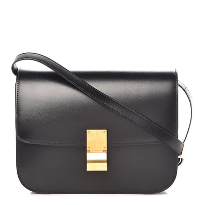 Celine Liege Calfskin Medium Classic Box Flap Bag Black 1 of 8