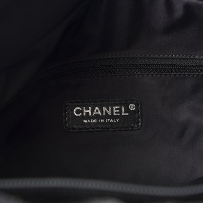 Chanel Coated Canvas Quilted Small Paris Biarritz Tote Black 8 of 10