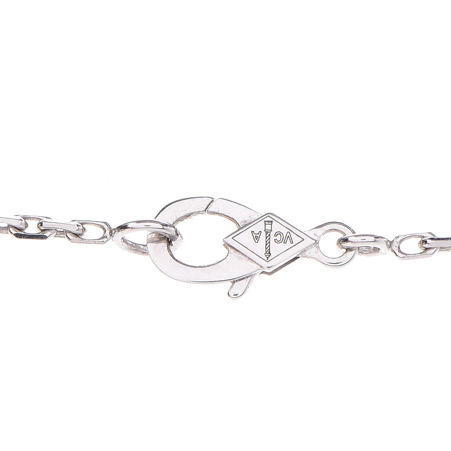 Van Cleef & Arpels 18K White Gold Mother of Pearl Magic Alhambra Pendant Necklace 6 of 8
