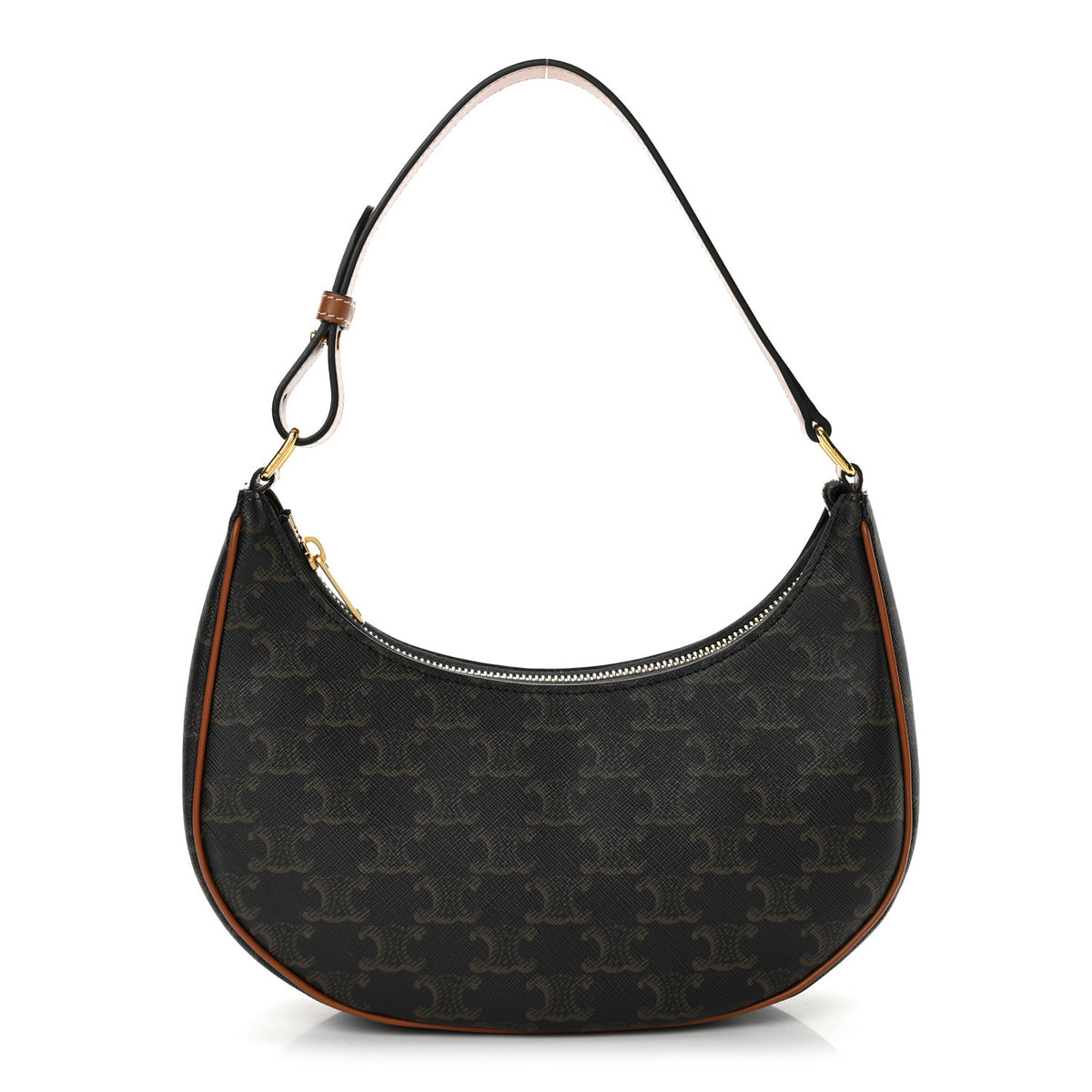 Triomphe Canvas Calfskin Ava Shoulder Bag Tan