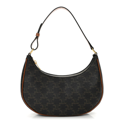 Celine Triomphe Canvas Calfskin Ava Shoulder Bag Tan 1 of 12