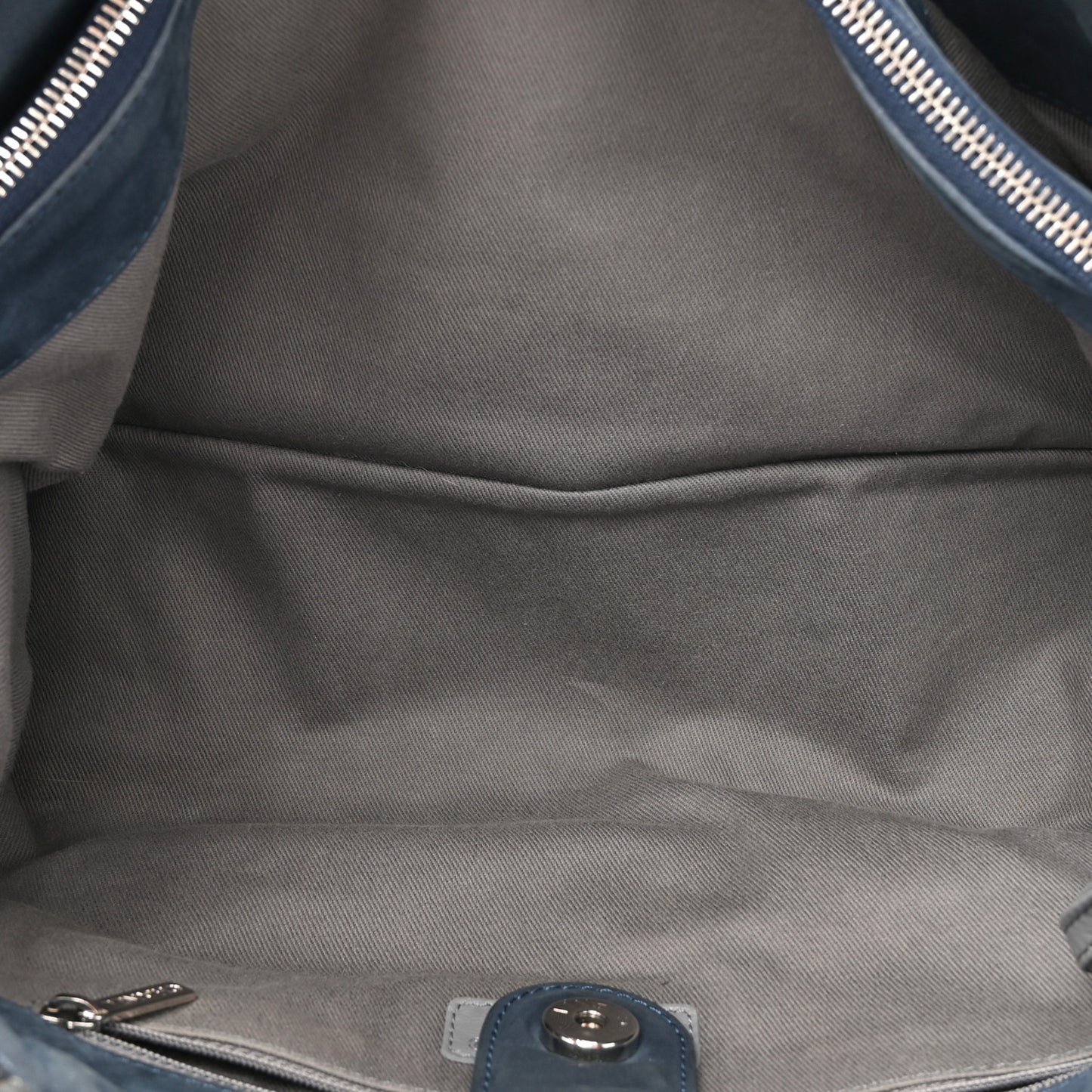 Iridescent Calfskin Quilted Small Sea Hit Tote Navy