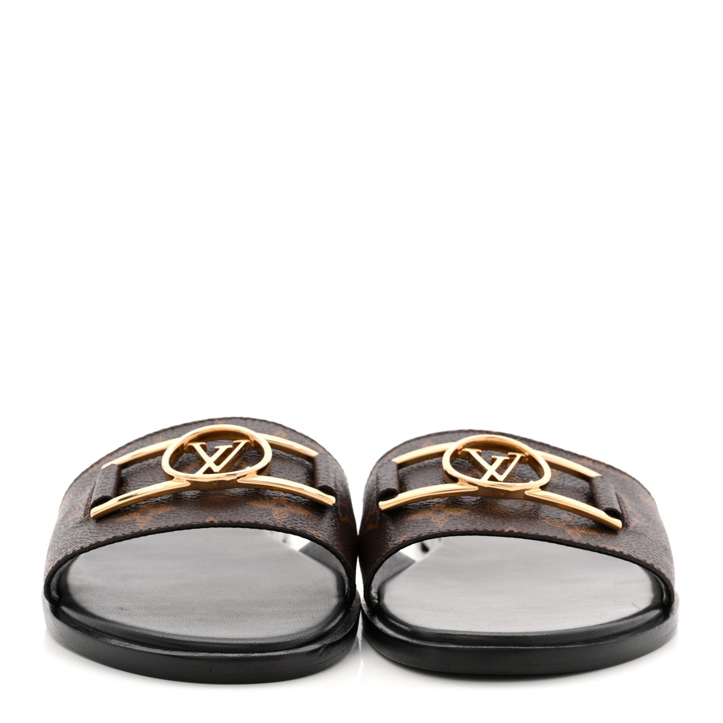 Patent Monogram Lock It Flat Mules 41