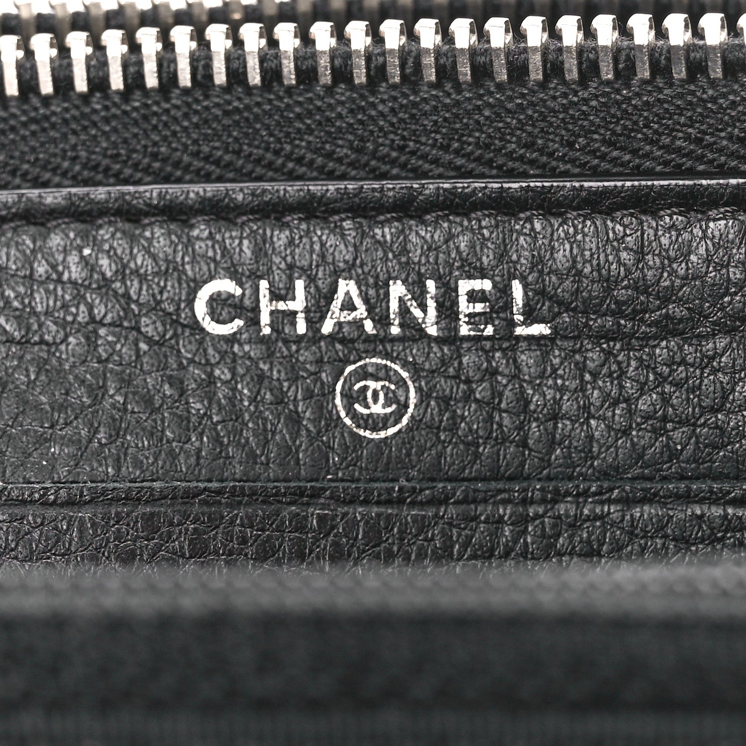 Chanel Lambskin Quilted Crystal Medium Gusset Double Zip Around Wallet Black 8 of 11