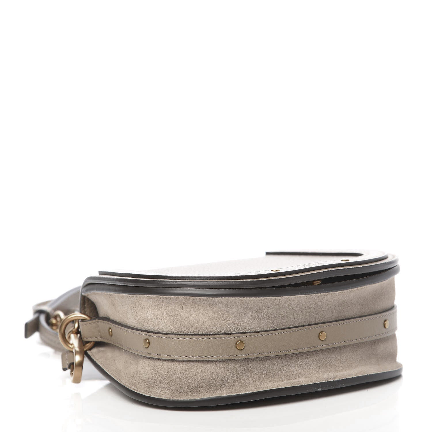 Chloe Calfskin Suede Small Nile Bracelet Bag Motty Grey 4 of 10