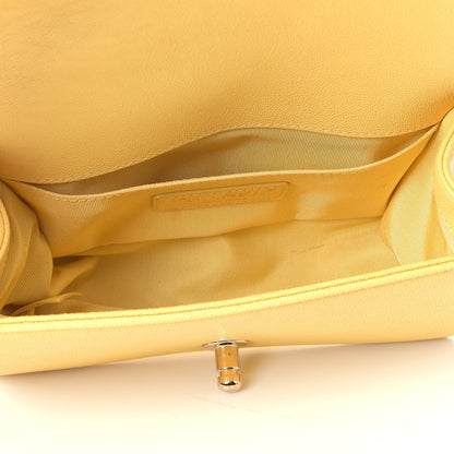 Chanel Caviar Chevron Quilted Small Boy Flap Yellow 5 of 9