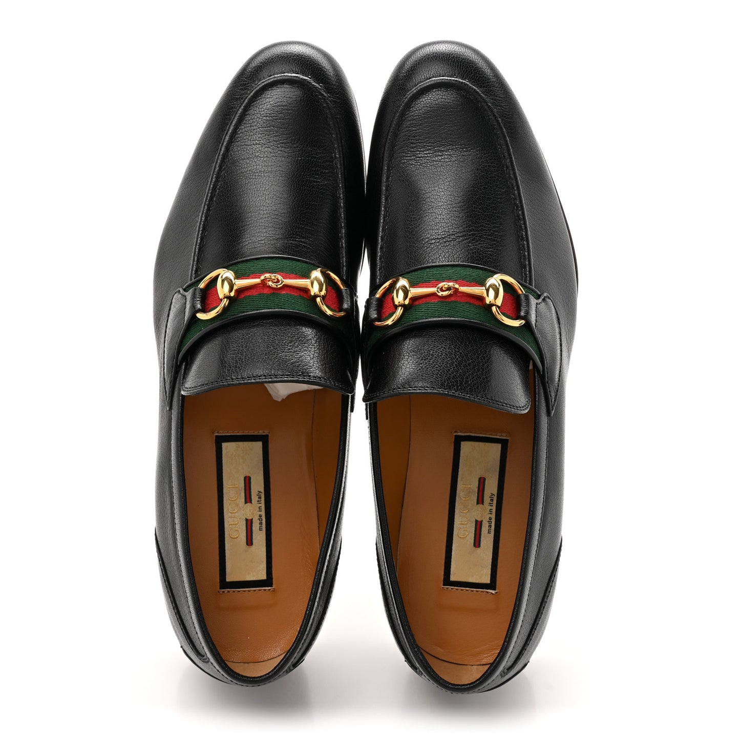 Goatskin Web Mens Horsebit Loafers 6.5 Black