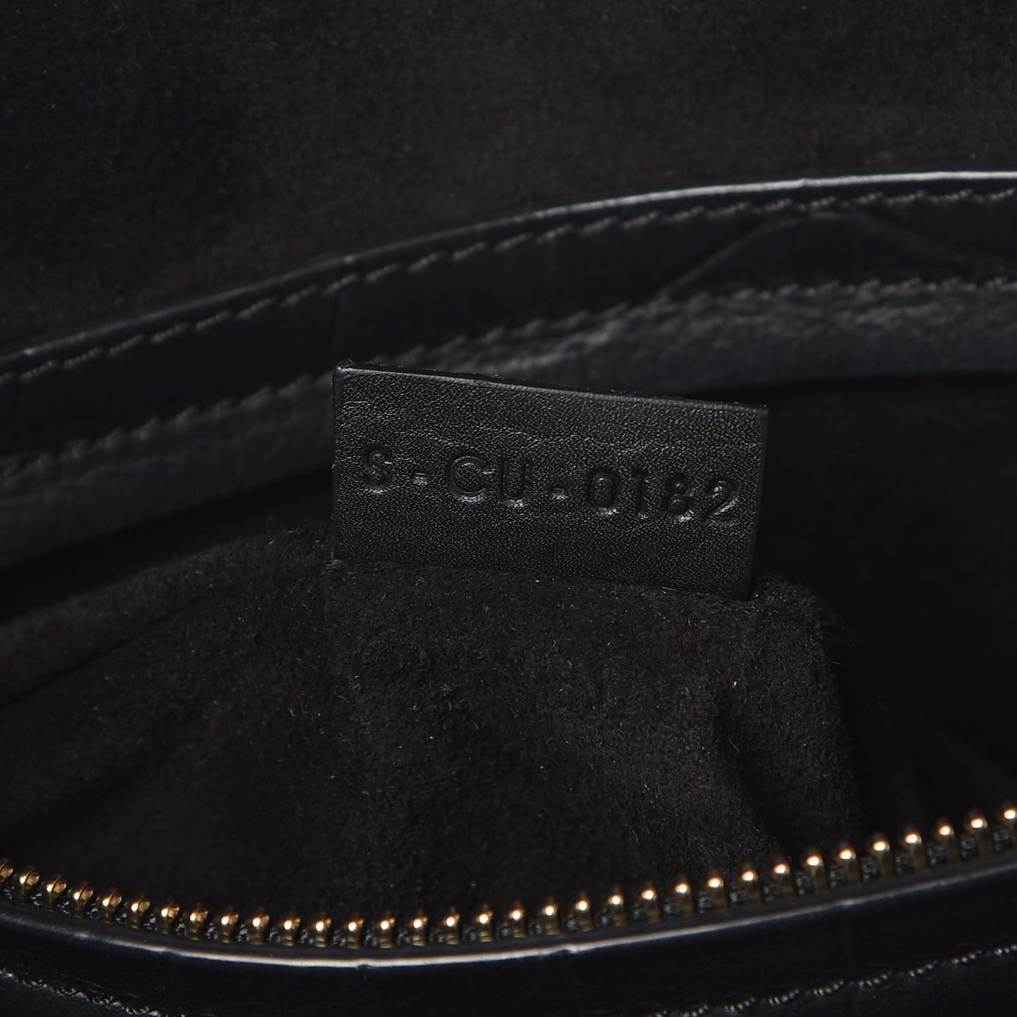 Crocodile Embossed Calfskin Medium Phantom Luggage Black