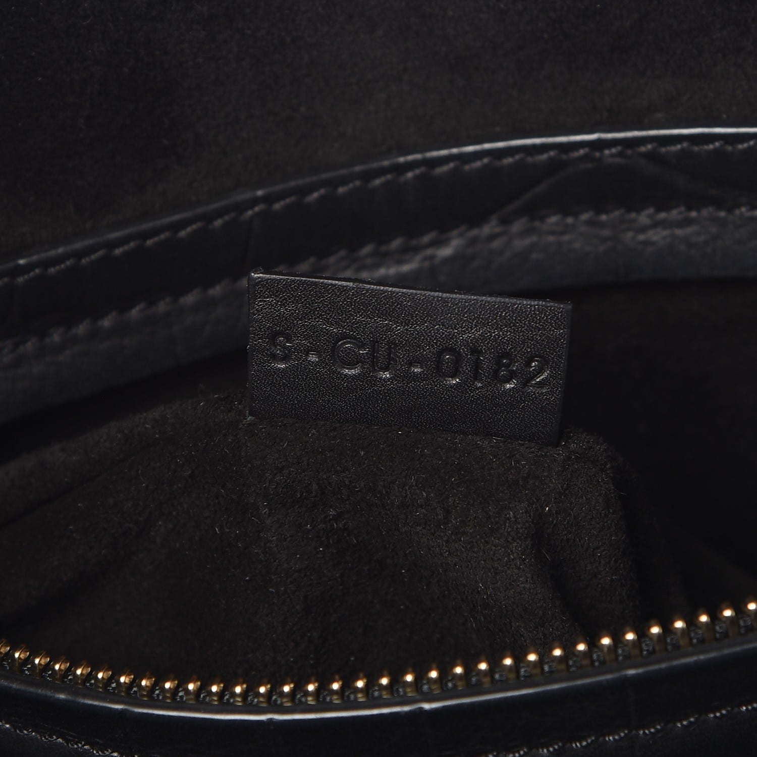 Celine Crocodile Embossed Calfskin Medium Phantom Luggage Black 6 of 10