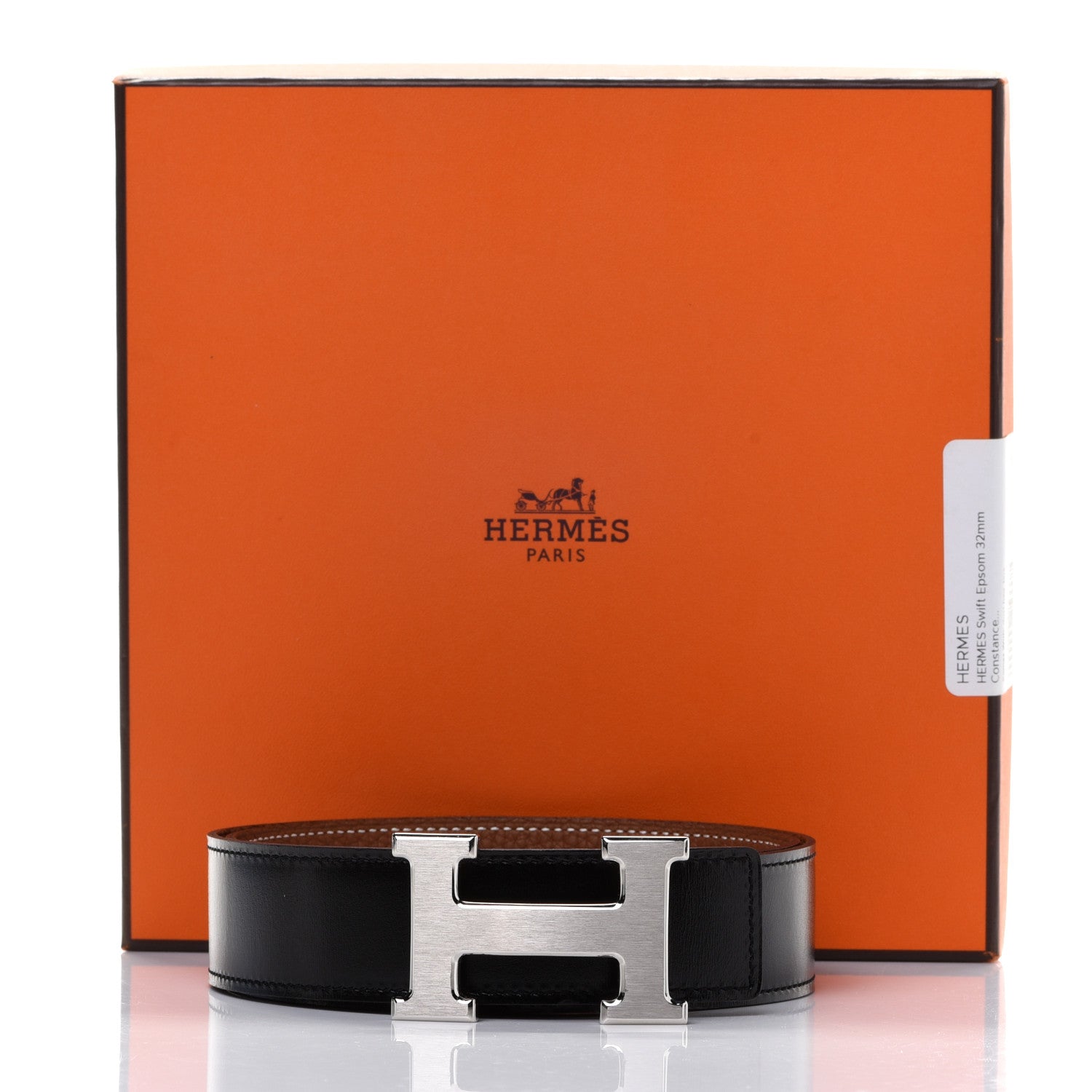 Hermes Box Togo 32mm Constance H Belt 80 Black Gold 11 of 11