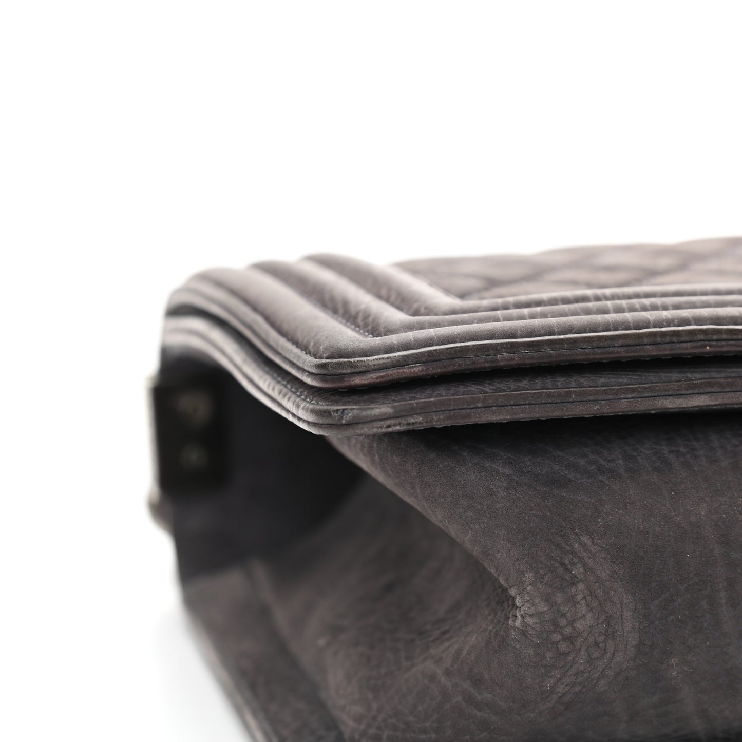 Nubuck Quilted Medium Boy Flap Grey
