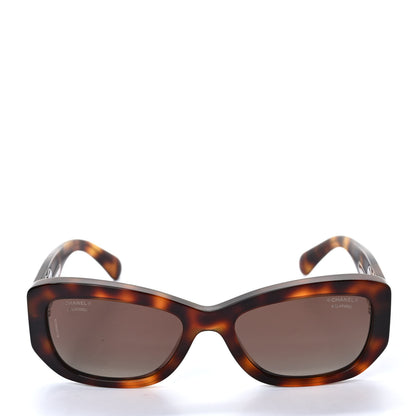 Chanel Acetate Polarized Rectangle Sunglasses 5493 Tortoise 2 of 8