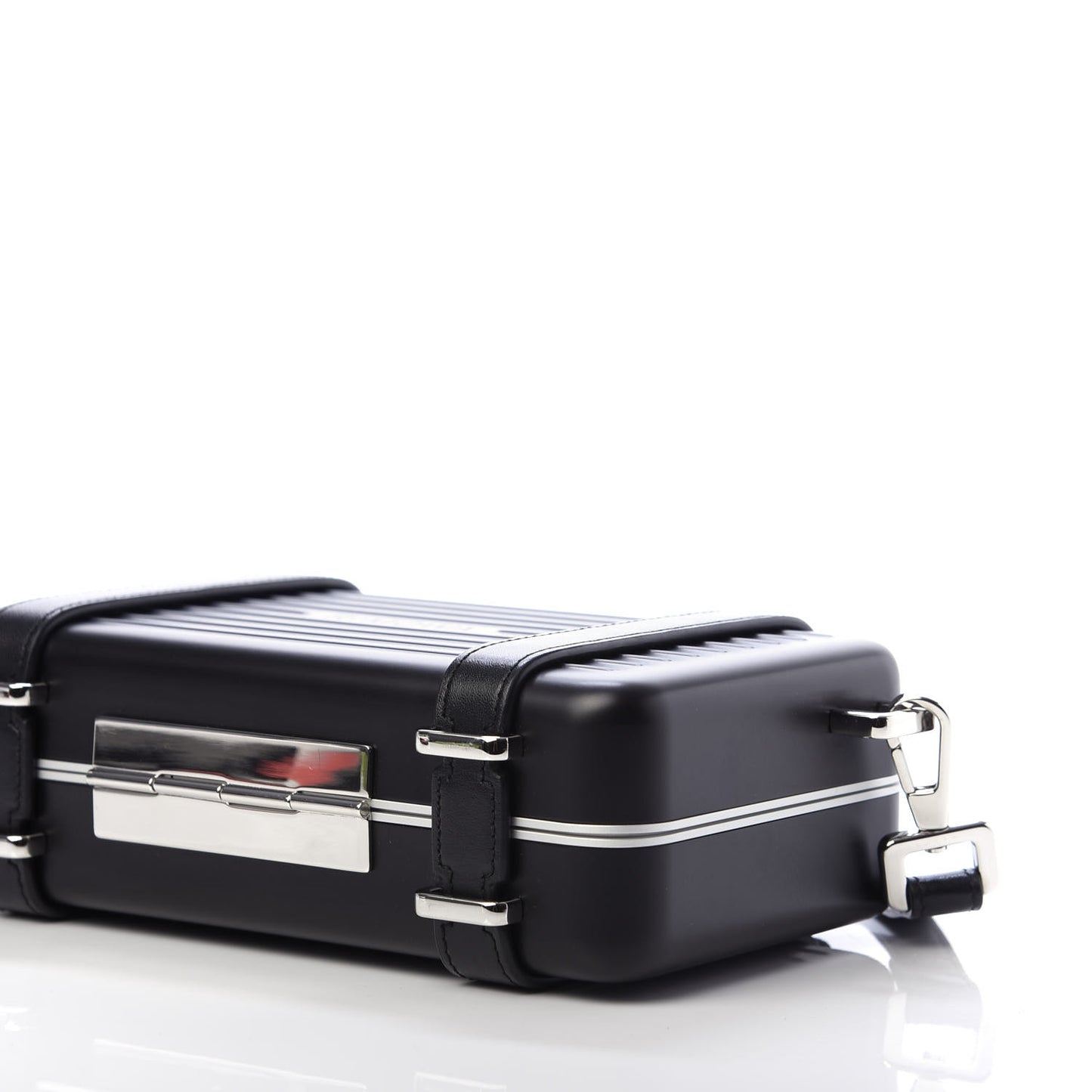 X RIMOWA Aluminum Personal Clutch On Strap Black