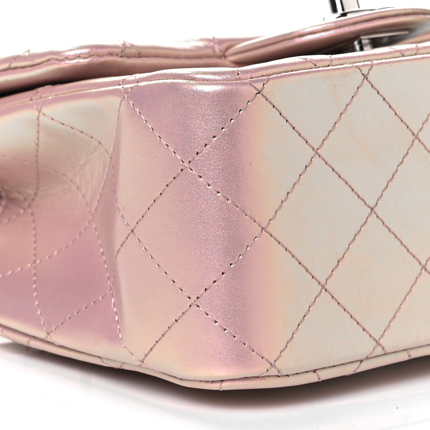 Chanel Iridescent Calfskin Quilted Mini Square Flap Pink 5 of 8