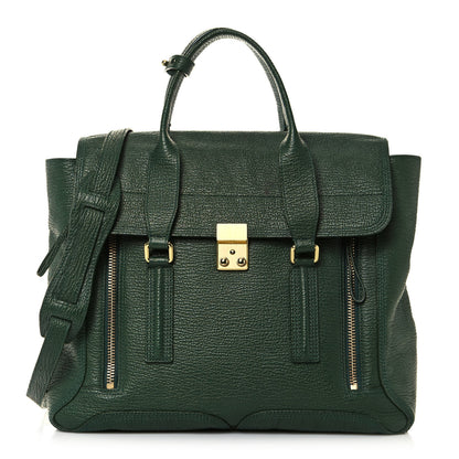 3.1 Phillip Lim Textured Calfskin Large Pashli Satchel Jade 1 of 15