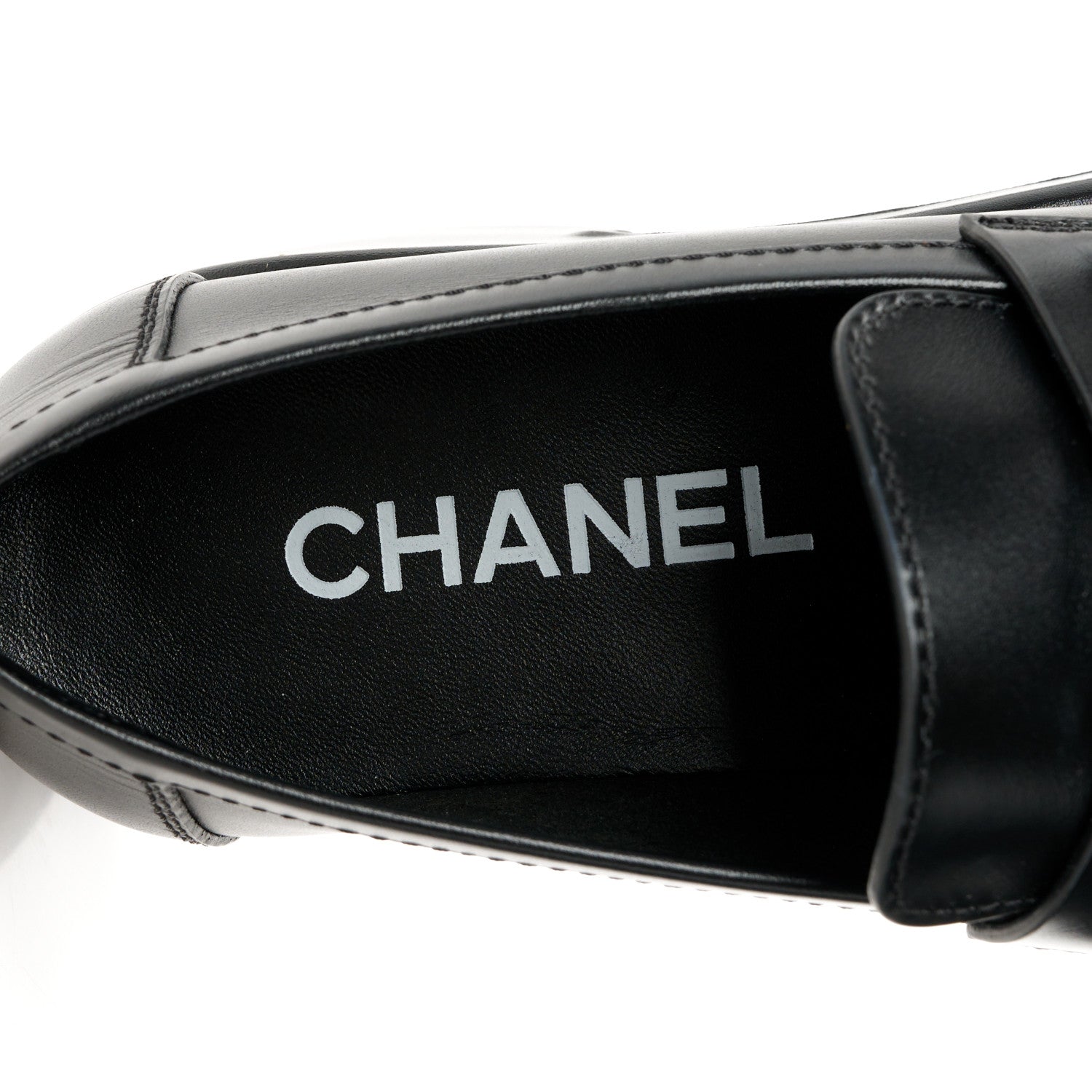 Chanel Calfskin CC Platform Loafers 36.5 Black 7 of 11
