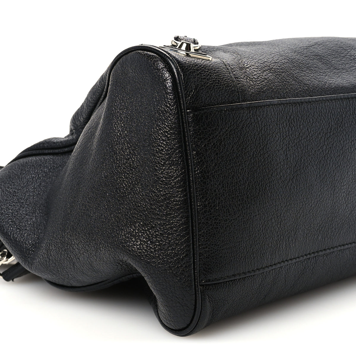 Chevre Silver Metallic Edge Hardware Velo Black
