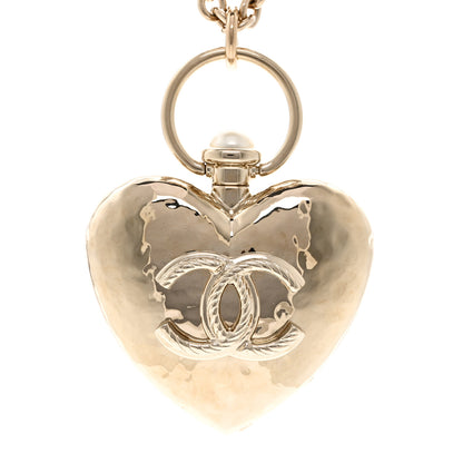 Chanel Metal CC Heart Locket Necklace Gold 4 of 6