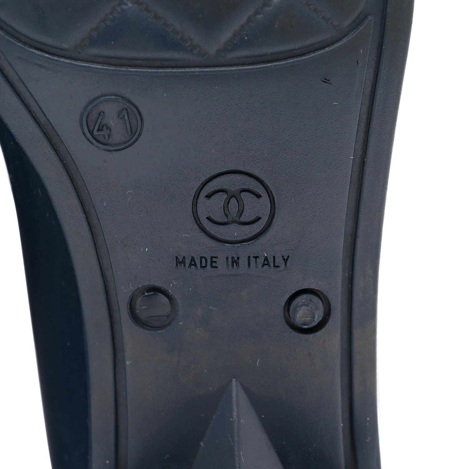 Chanel Rubber Camellia Rain Boots 41 Dark Blue 7 of 7