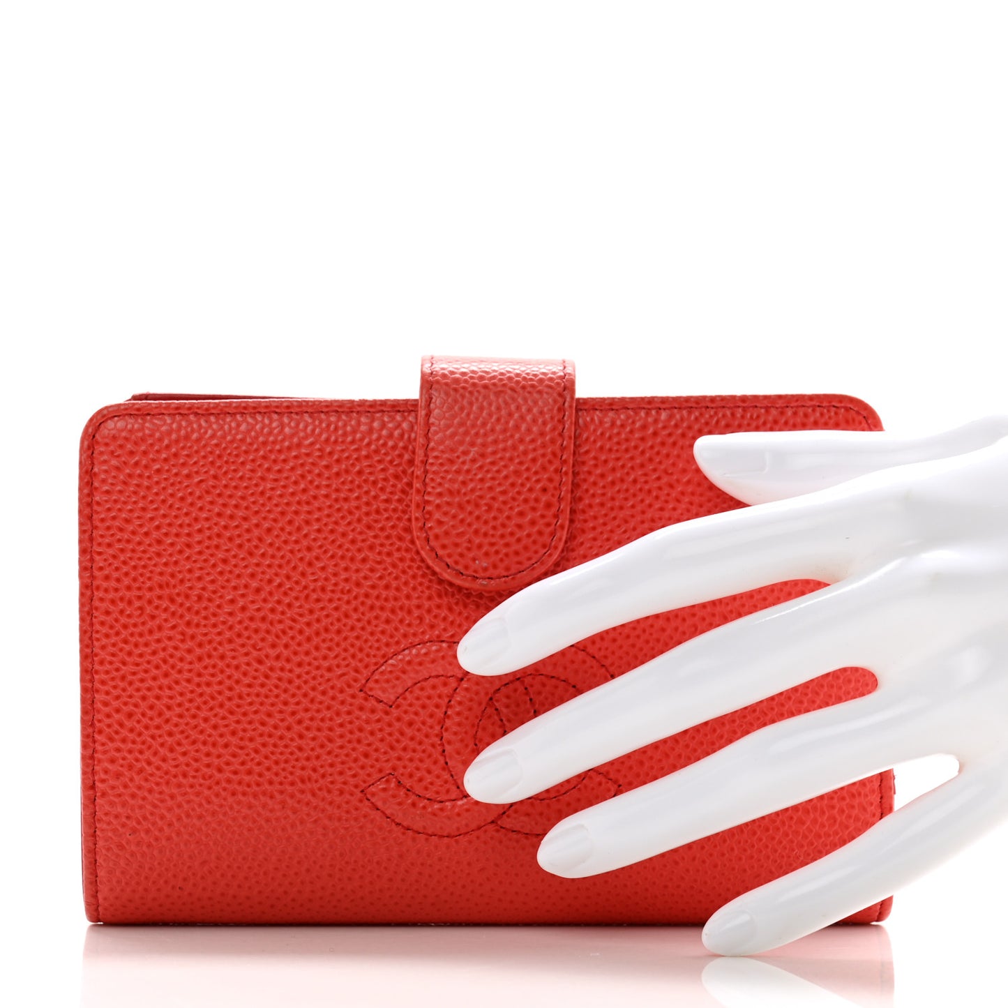 Caviar Timeless CC Zipped Pocket Wallet Red