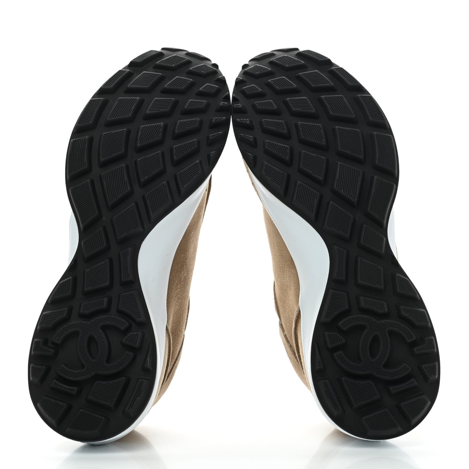Chanel Suede Goatskin CC Sneakers 38 Dark Beige 5 of 8