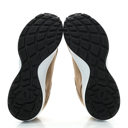 Chanel Suede Goatskin CC Sneakers 38 Dark Beige 5 of 8