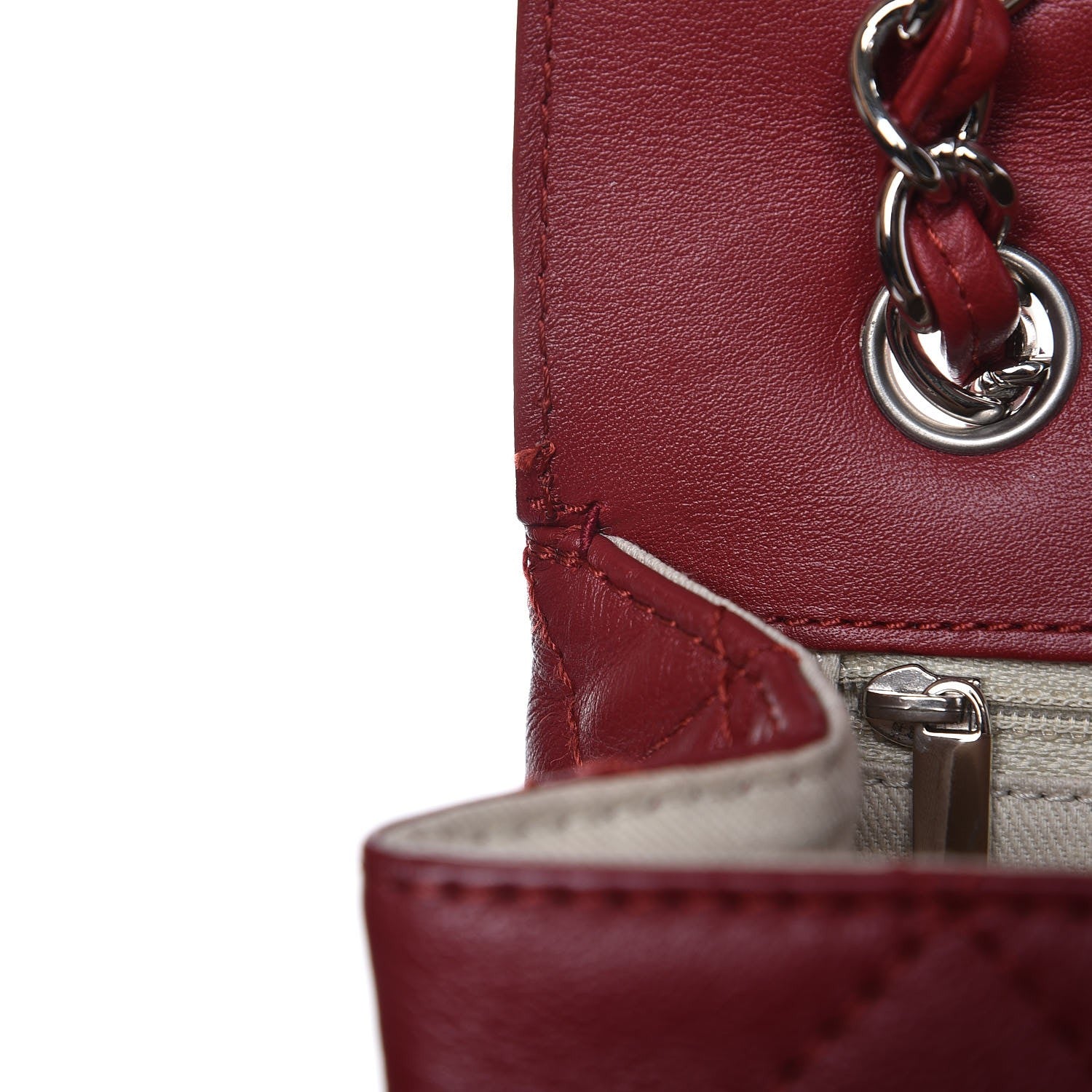 Chanel Calfskin Quilted In The Business Flap Dark Red 9 of 12