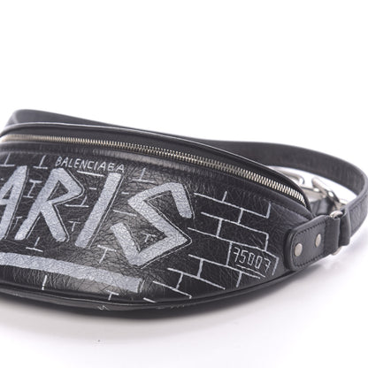 Balenciaga Agneau Arena Graffiti All Over XXS Souvenir Belt Bag Black White 9 of 10