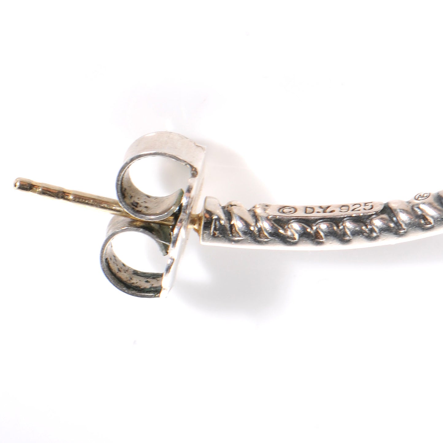 Sterling Silver Black Pave Diamond Graphite Ice Hoop Earrings