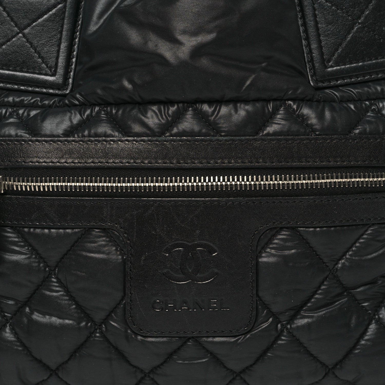 Chanel Nylon Quilted Small Coco Cocoon Tote Black 8 of 10