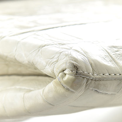 Nancy Gonzalez Crocodile Flap Clutch Wallet White 13 of 14