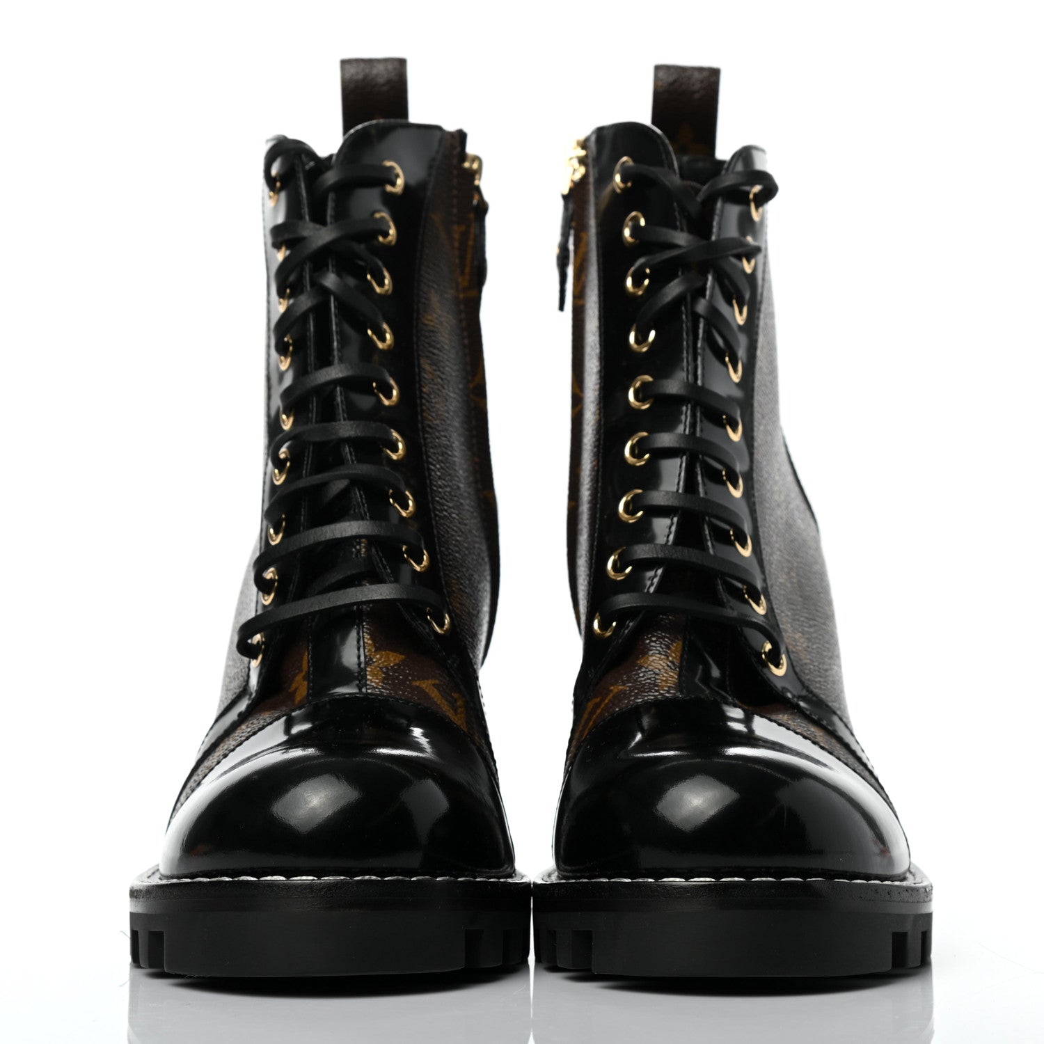 Louis Vuitton Patent Calfskin Monogram Star Trail Ankle Boots 40 Black 2 of 11