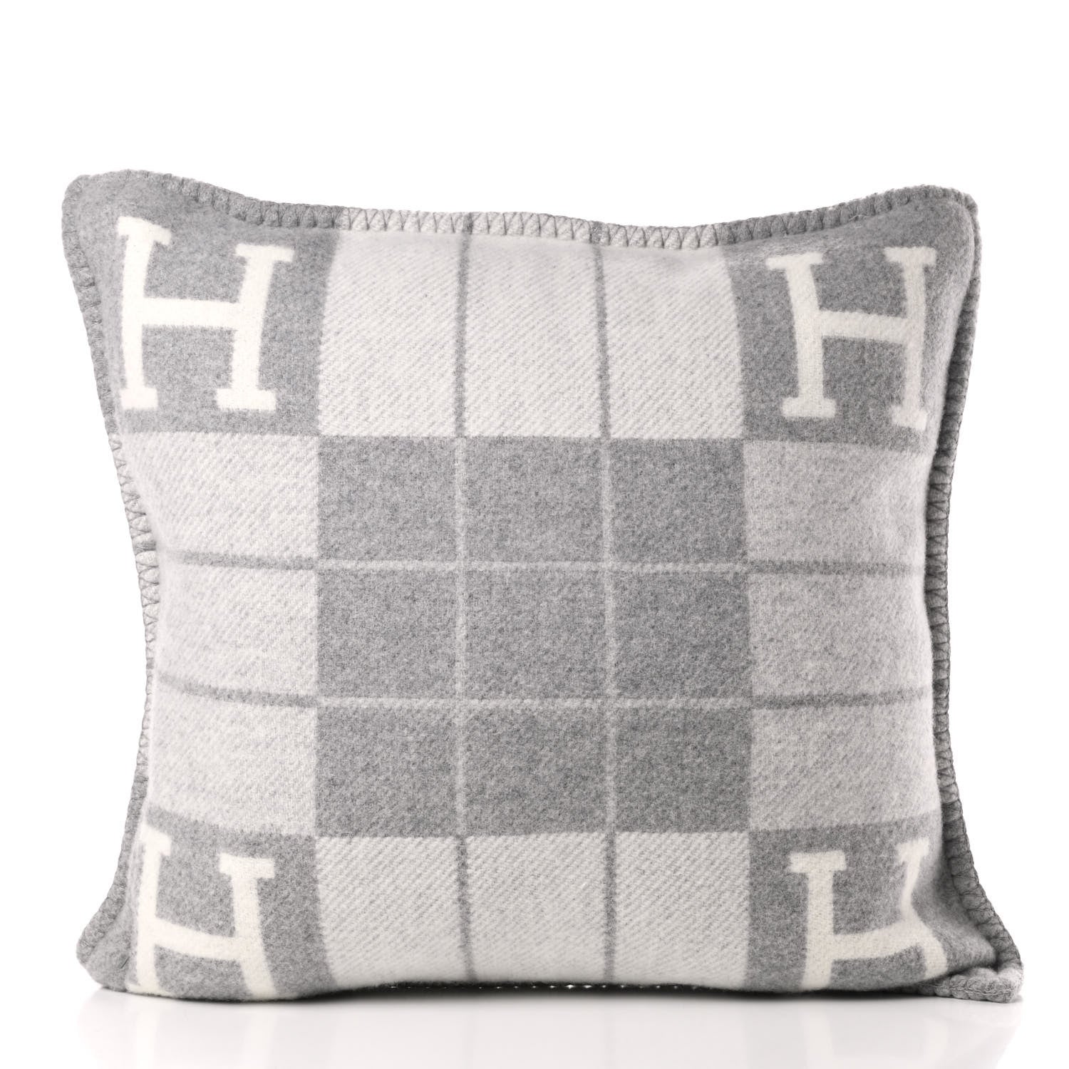 Hermes Wool Cashmere Avalon III Pillow PM Ecru Gris Clair 2 of 3