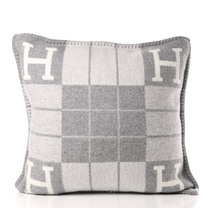 Hermes Wool Cashmere Avalon III Pillow PM Ecru Gris Clair 2 of 3