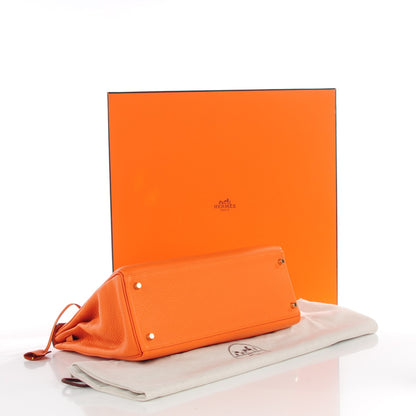 Hermes Taurillon Clemence Kelly Retourne 35 Orange 5 of 26