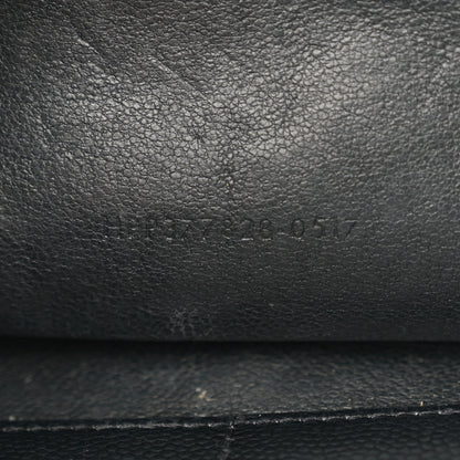 Saint Laurent Grain De Poudre Matelasse Chevron Monogram Monochrome Chain Wallet Black 8 of 15