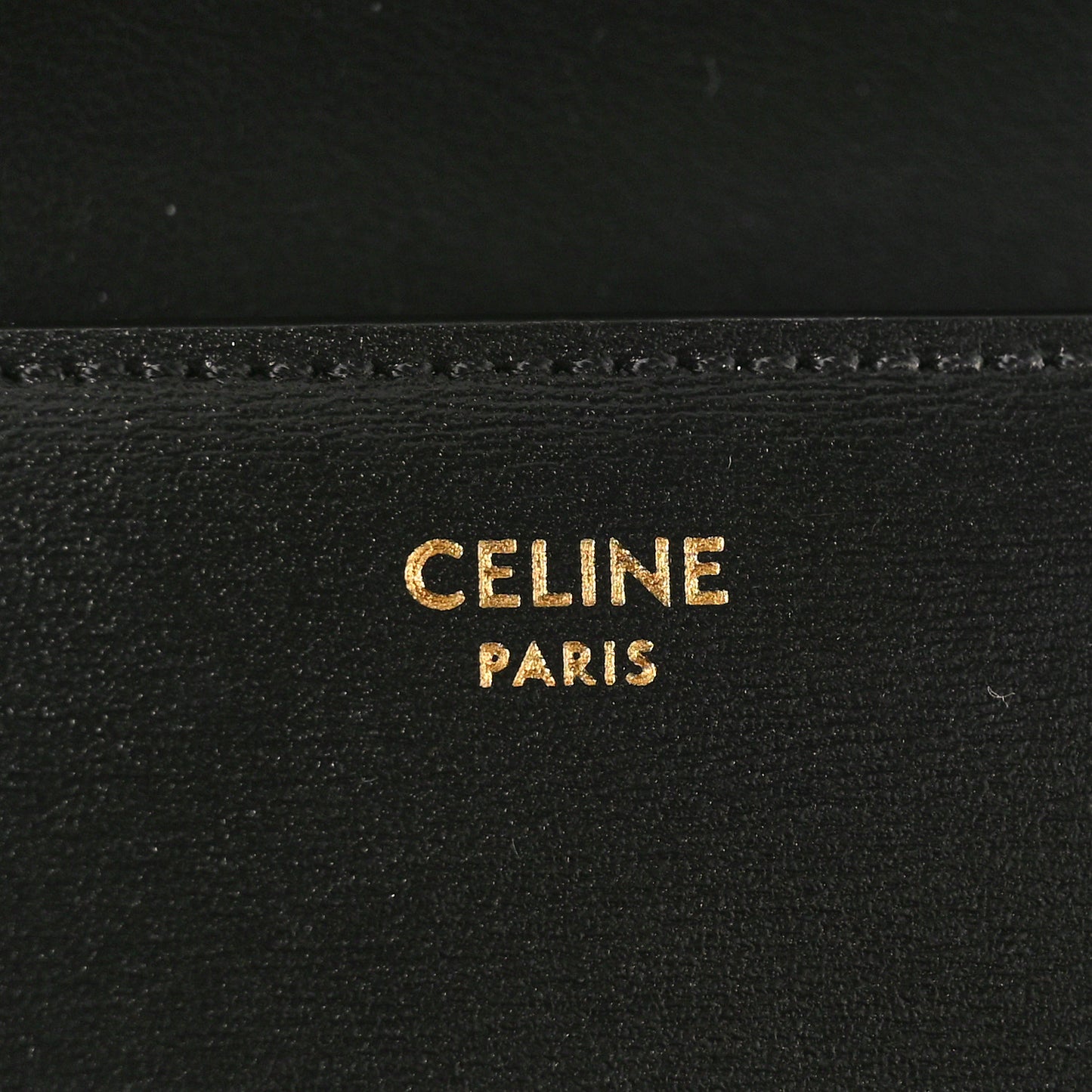 Shiny Calfskin Small Triomphe Wallet Black