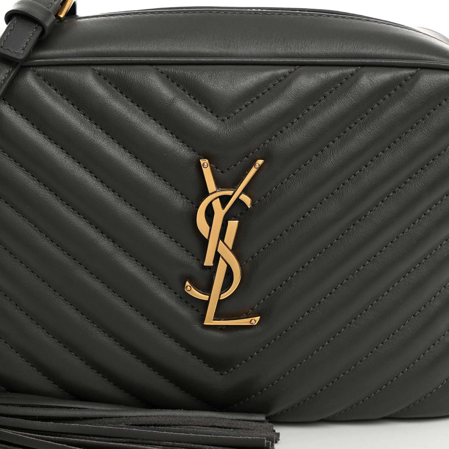 Saint Laurent Calfskin Matelasse Monogram Lou Camera Bag Greyish Brown 8 of 10