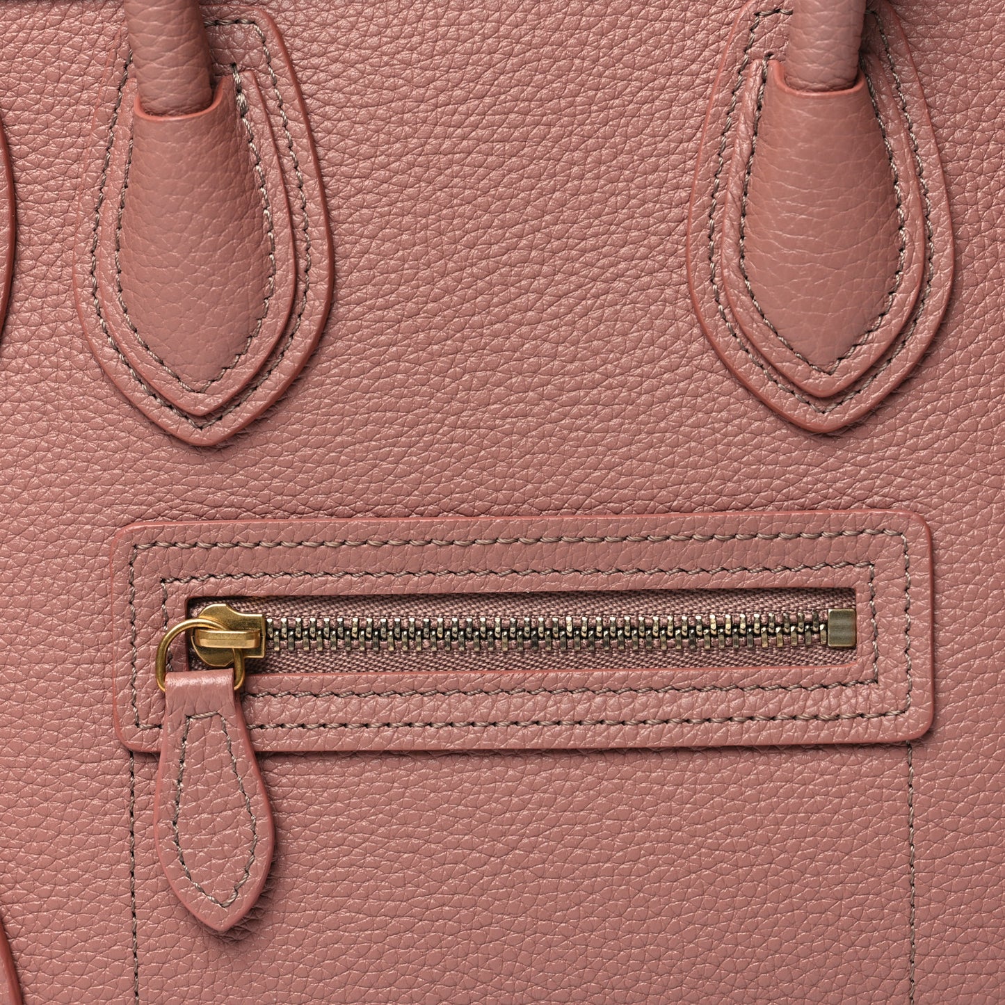 Drummed Calfskin Nano Luggage Antique Rose
