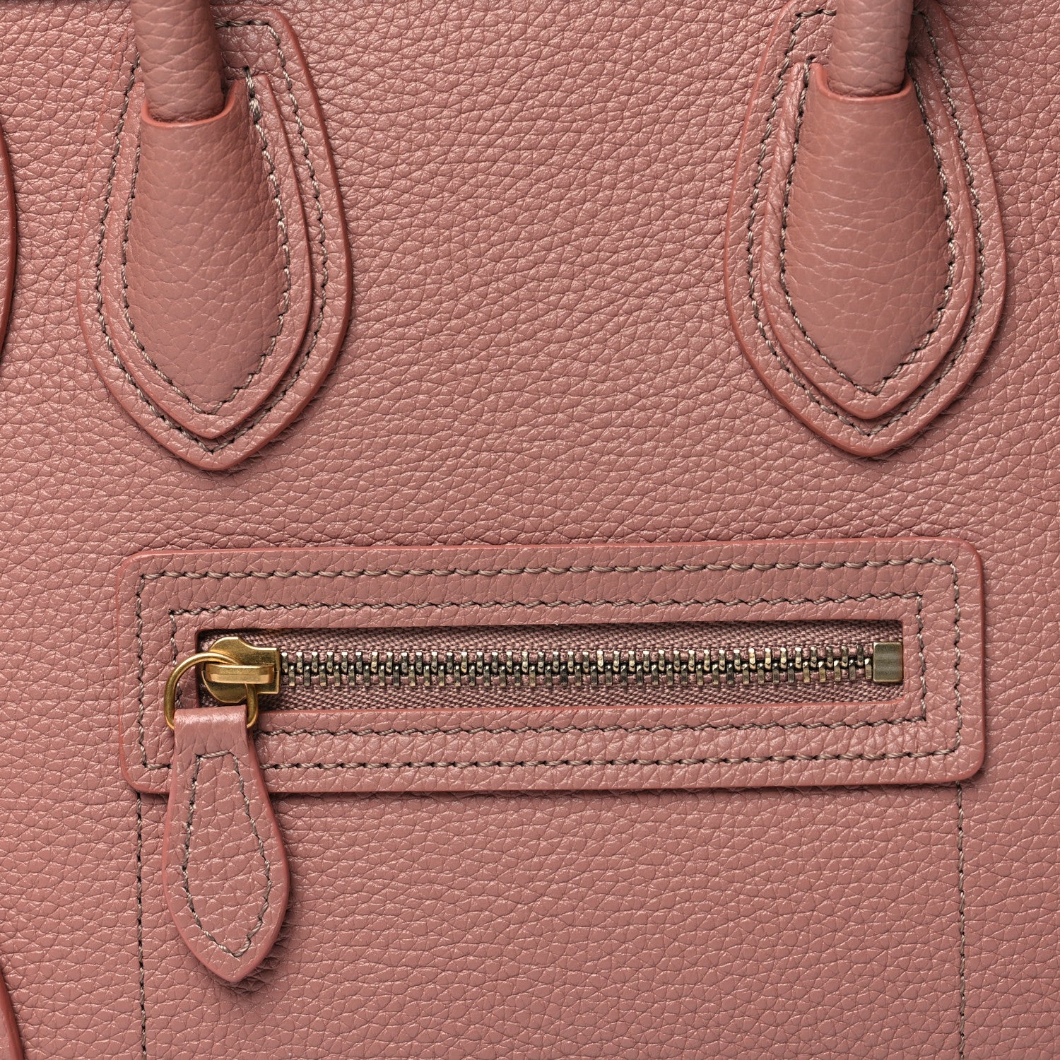 Celine Drummed Calfskin Nano Luggage Antique Rose 8 of 10