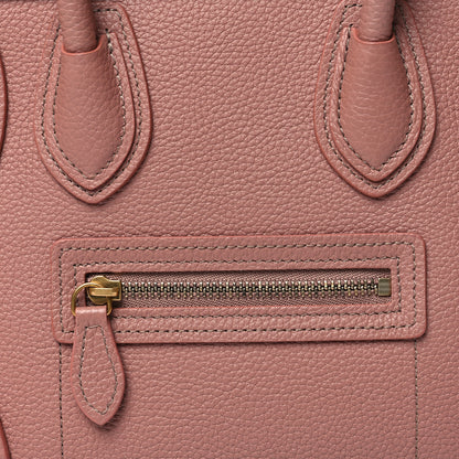 Celine Drummed Calfskin Nano Luggage Antique Rose 8 of 10