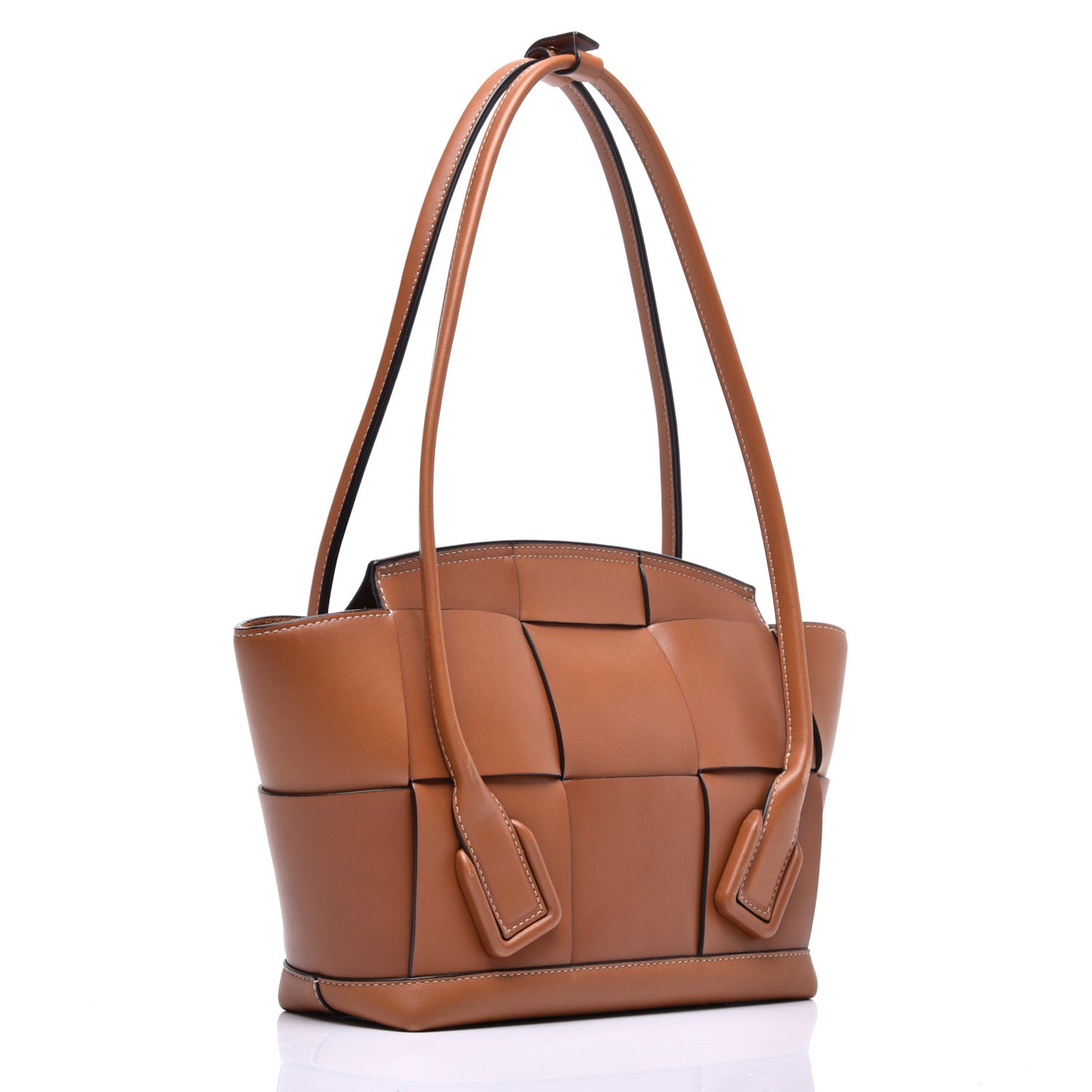 French Calfskin Maxi Intrecciato Small Arco Wood