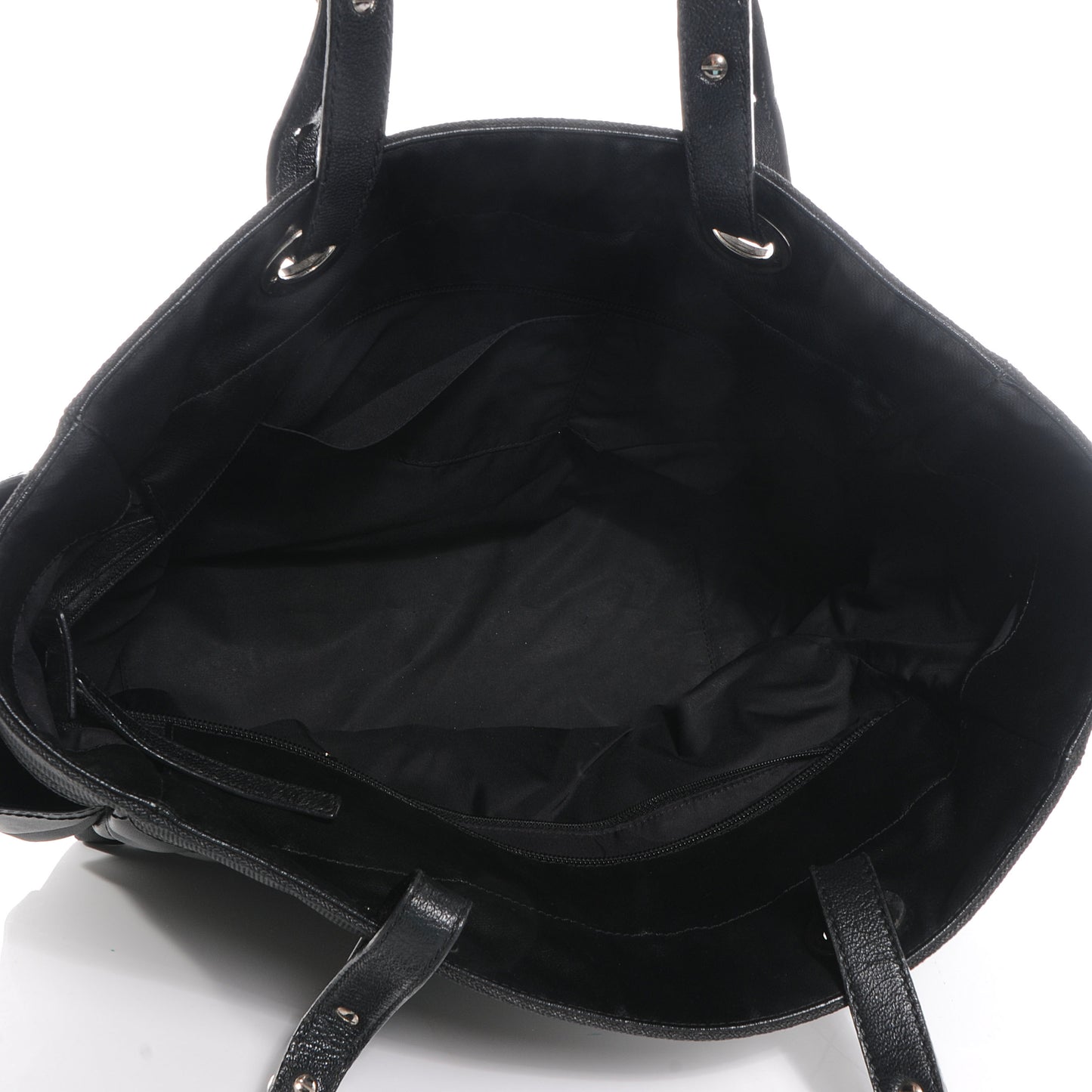 Coated Canvas Large Paris Biarritz Tote Black